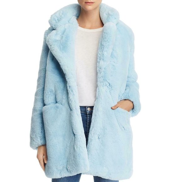 Apparis Jackets & Blazers - APPARIS Sophie Blue Ciel Faux Fur Coat